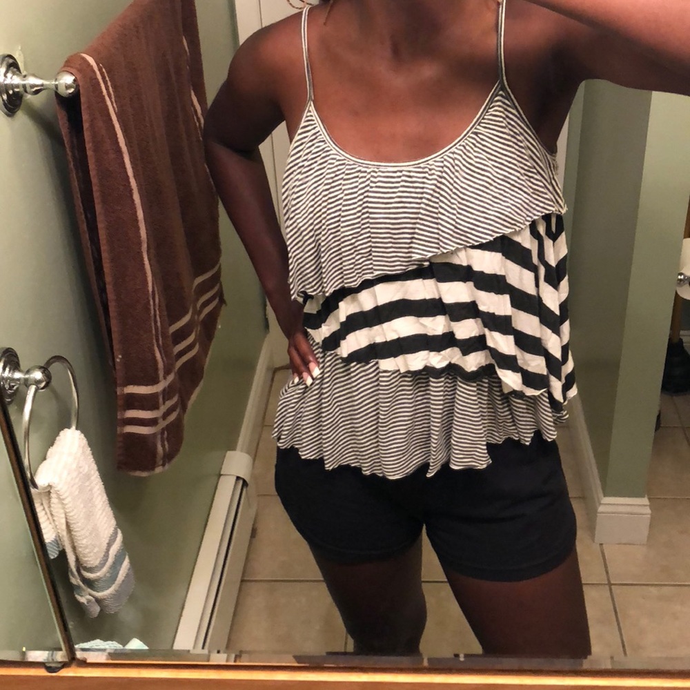 A black and white striped cami